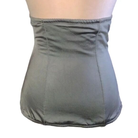 Maidenform Flexees Grey Black Lace Corset Waist Nipper Shaper Large - Picture 9 of 13